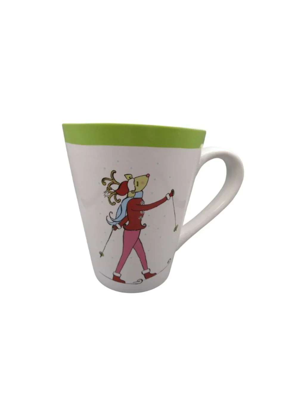 Festive Reindeer Girls Christmas Mugs Four Rosanna In Original Box Fun Holiday N